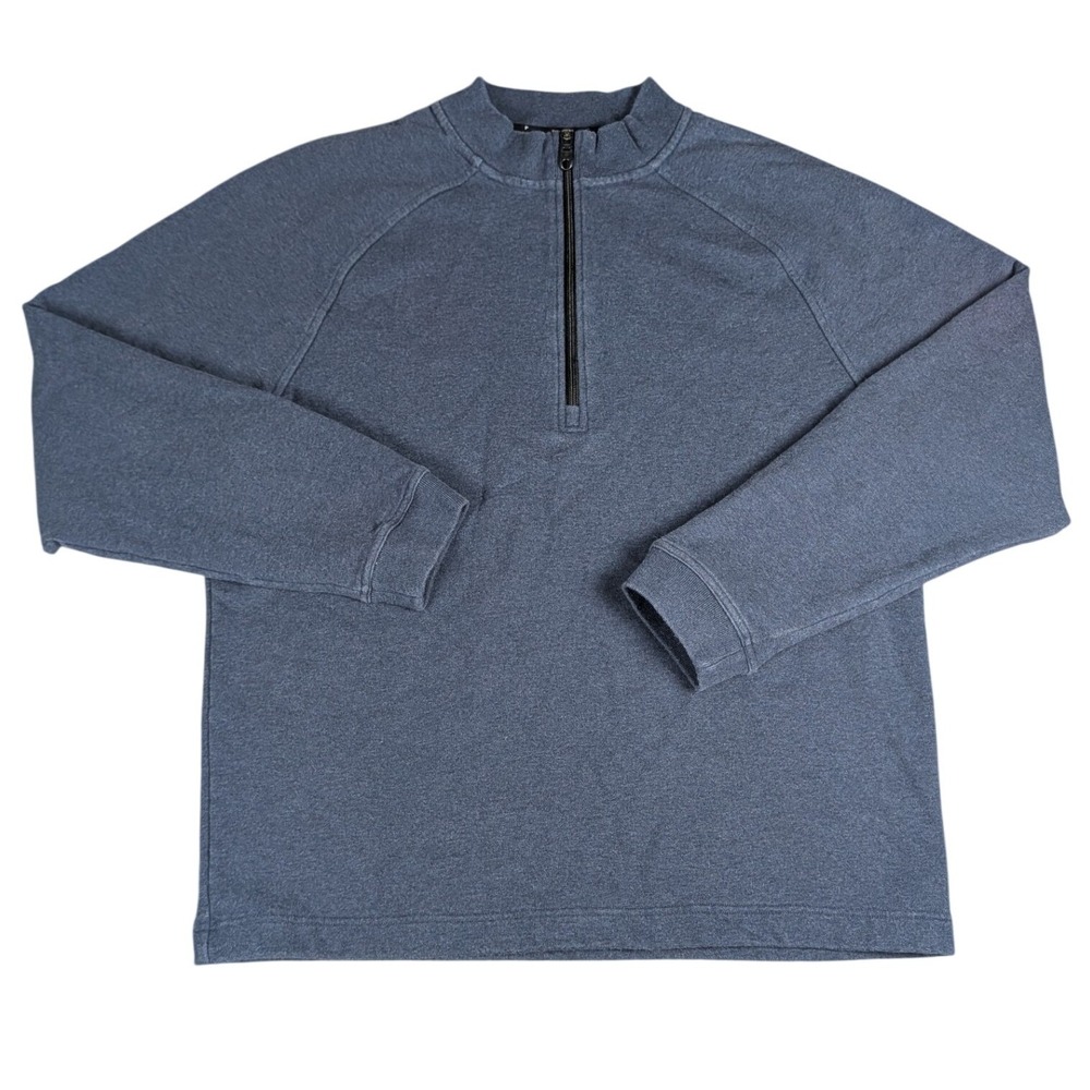Public Rec Mens Better Than Down Quarter Zip Pullover Heathered Blue Raglan XL